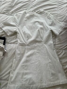 Abercrombie & Fitch White Short-Sleeve Shirt Dress
